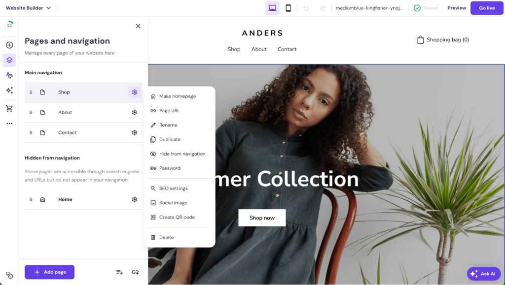 Die individuellen Seiteneinstellungen erweitert.