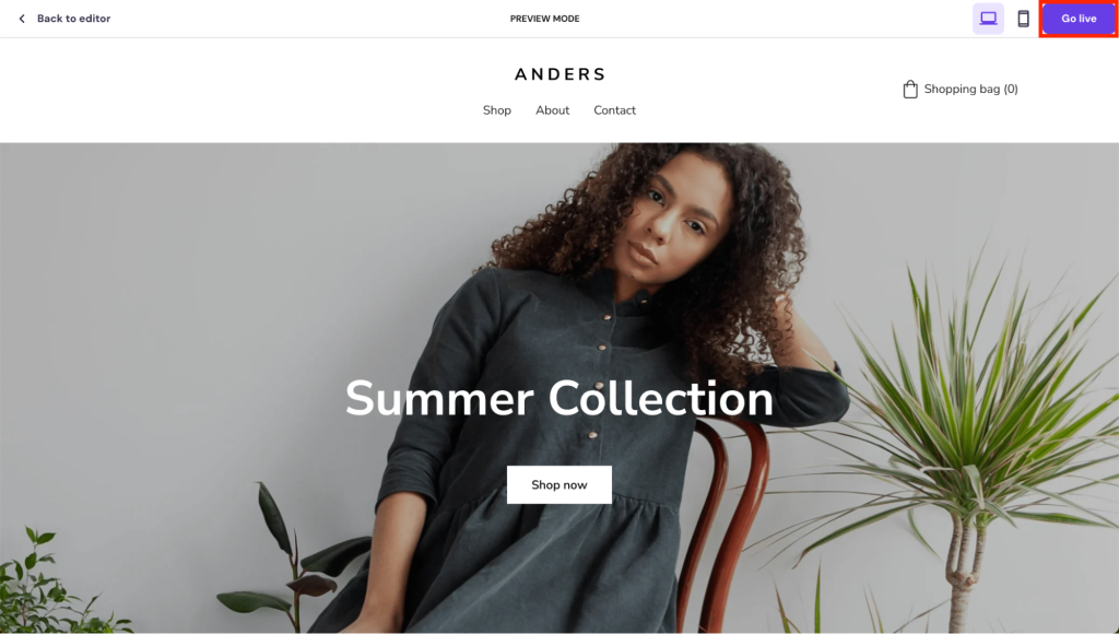 Schaltfläche „Veröffentlichen“ hervorgehoben