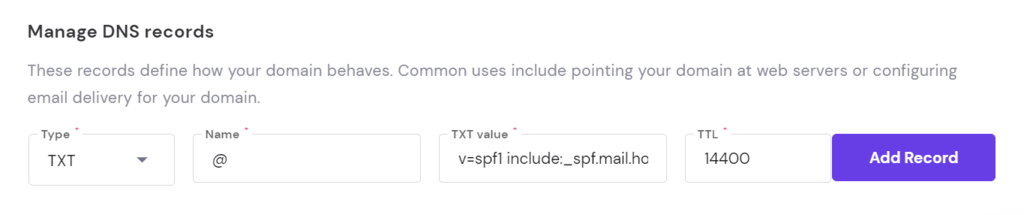 TXT-Eintrag im hPanel bearbeiten