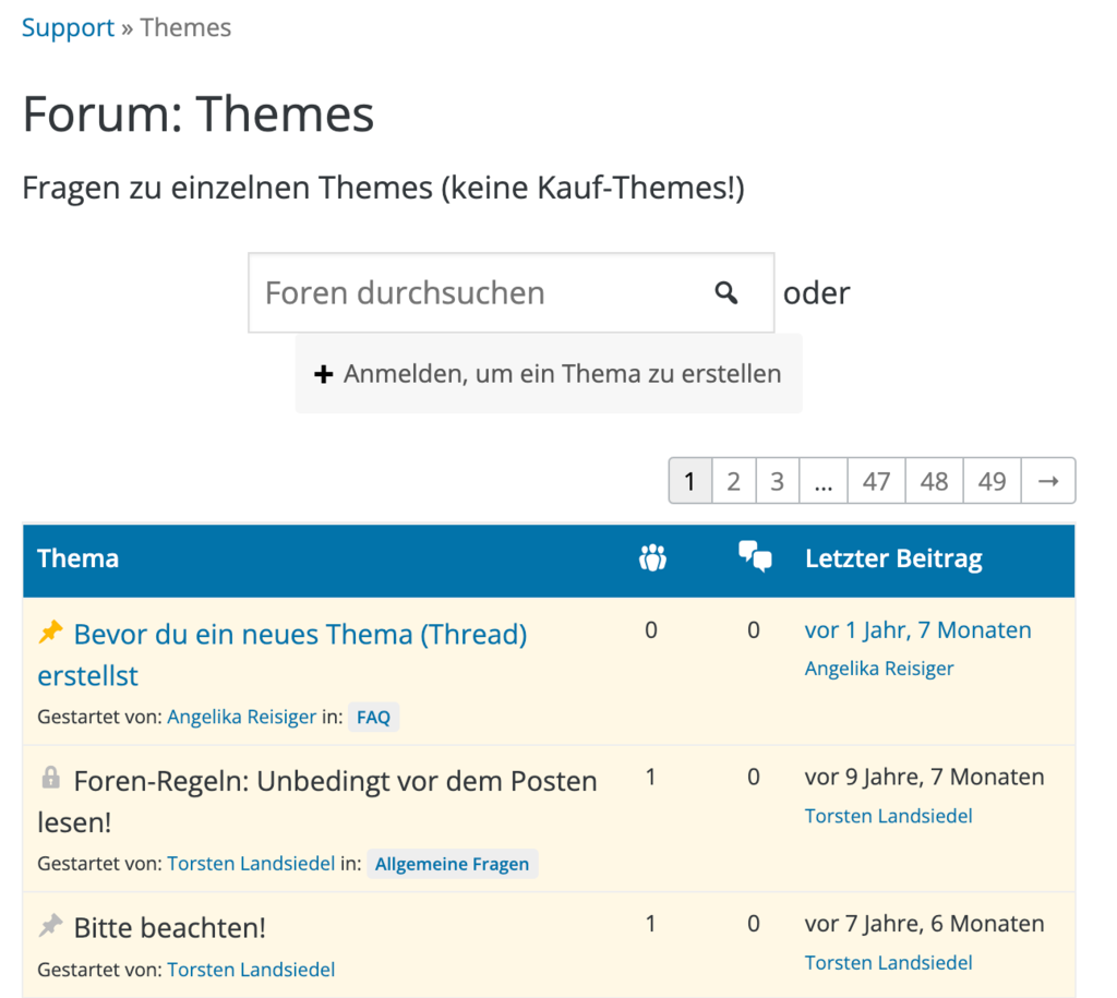 WordPress Support-Forum