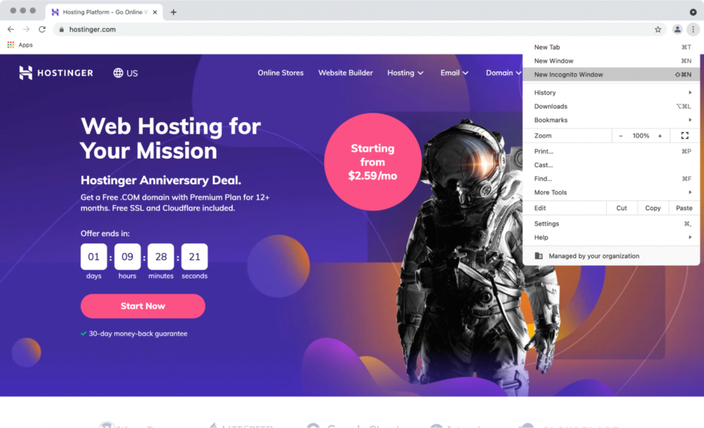 Inkognito-Modus im Browser &ouml;ffnen