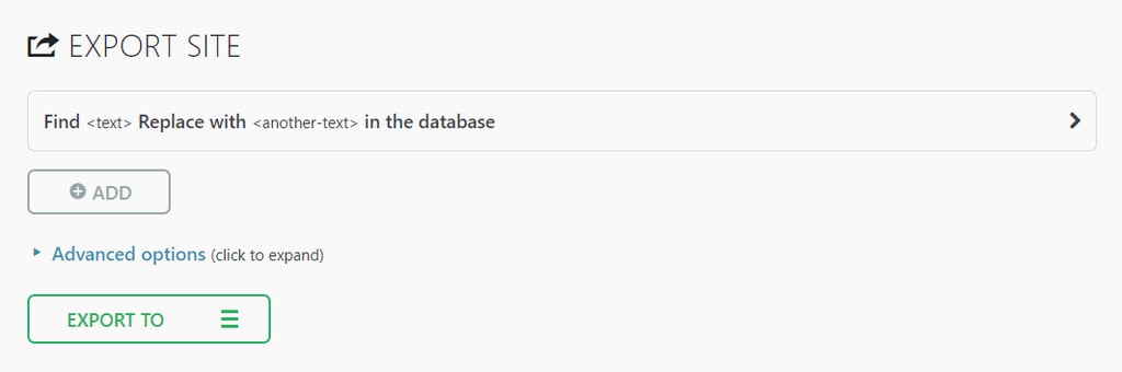 Screenshot der WordPress-Exportfunktion f&uuml;r Websites