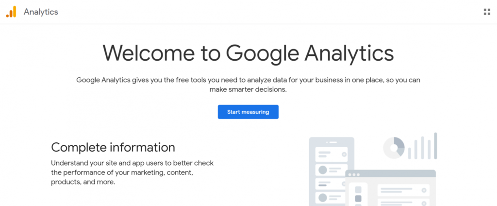 Google Analytics Homepage