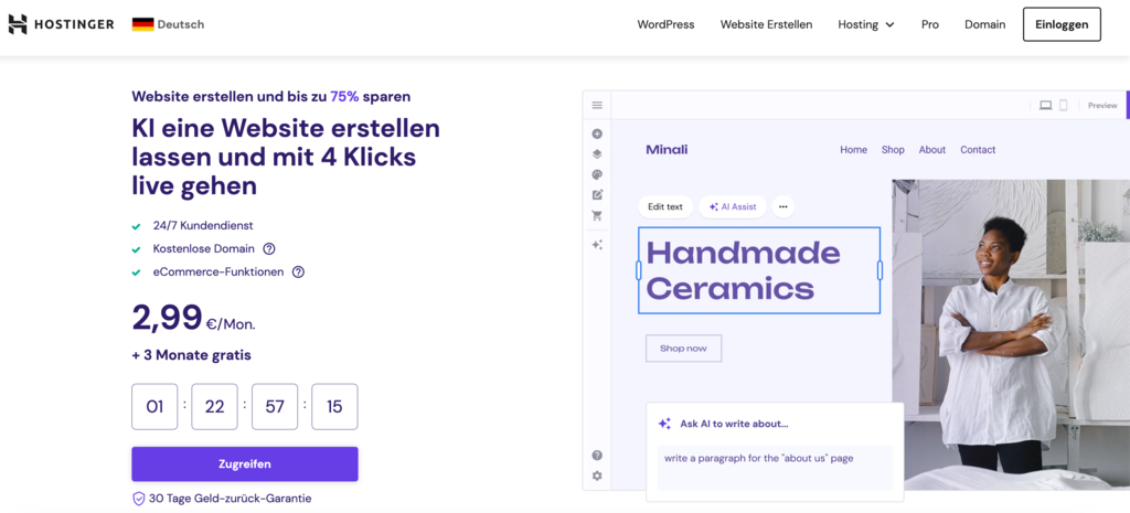 Hostinger Website-Baukasten