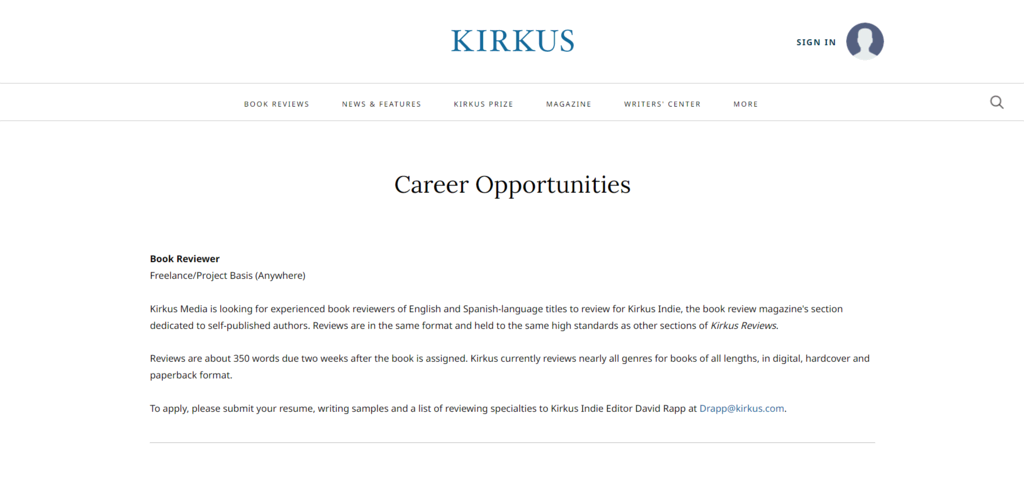 Kirkus-Homepage