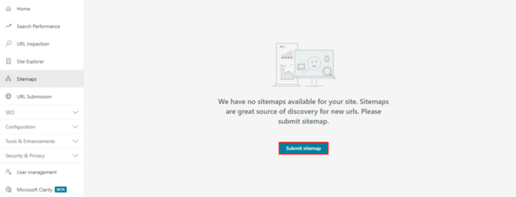Klicken Sie auf die Schaltfläche Submit sitemap