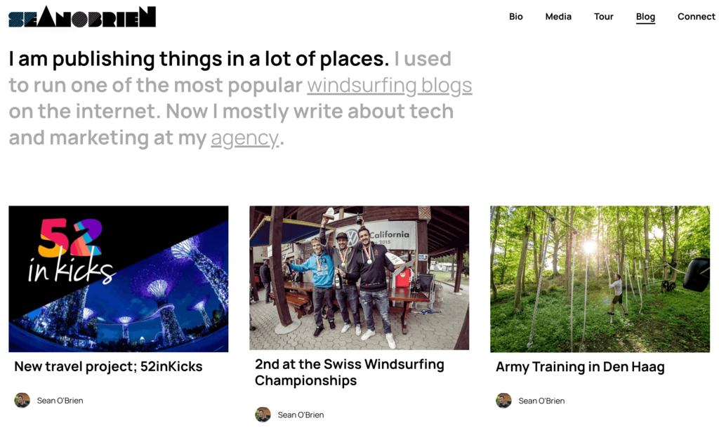 Der Blog auf Sean O'Briens Website