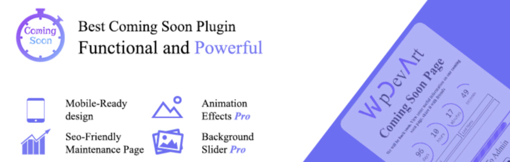 Das Banner des Plugins "Coming Soon" und "Maintenance Mode".