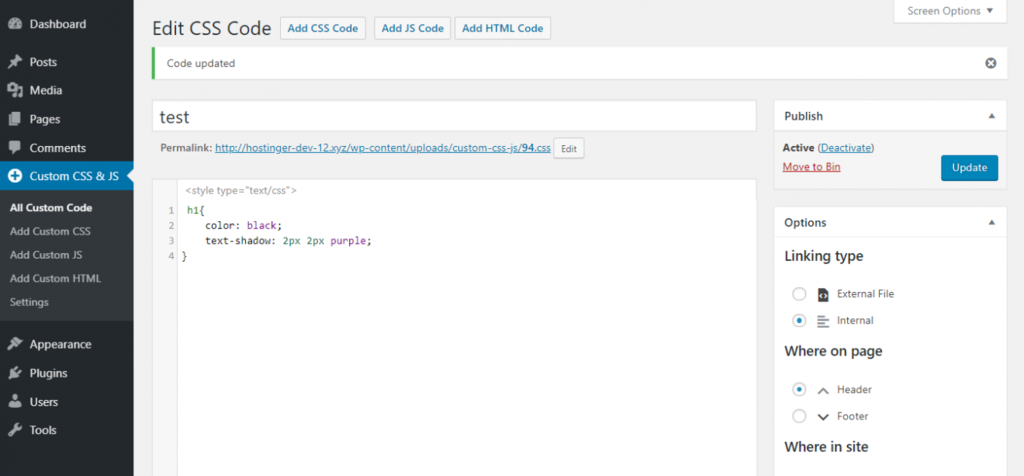 H1-Tags mit Simple Custom CSS und JS-Plugin bunter machen