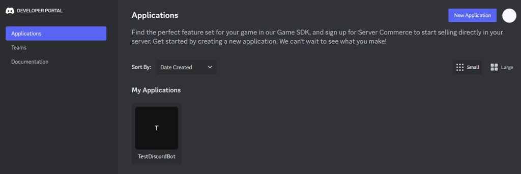 Discord Development Portal-Application Management-Seite