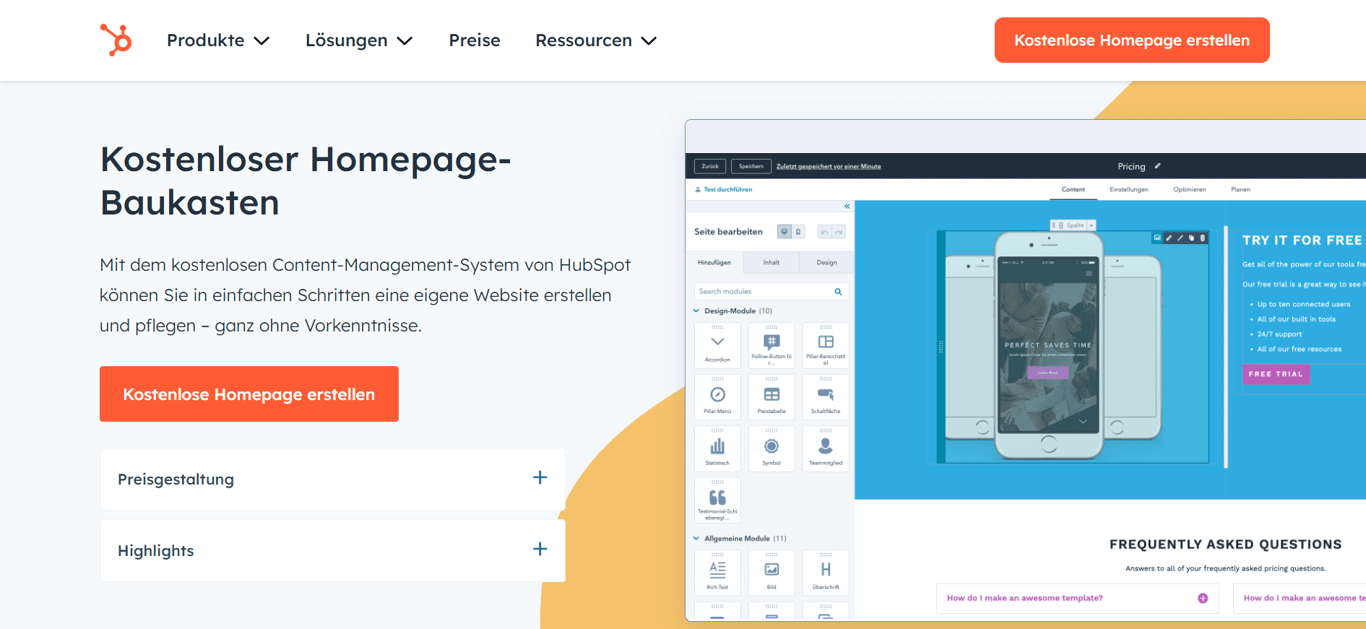 Wix Homepage Baukasten