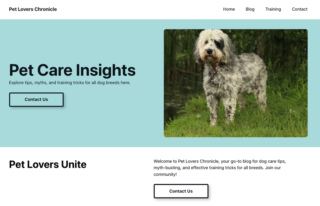 Ein Beispiel für eine WordPress-Website, die mit Hostingers KI Website-Baukasten für WordPress  erstellt wurde