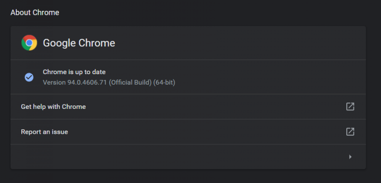 Informationen zur Version von Google Chrome