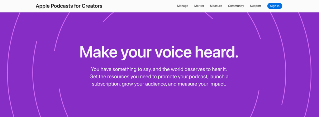 Apple Podcasts Homepage