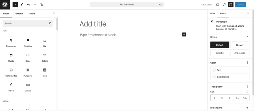 WordPress Beitragseditor