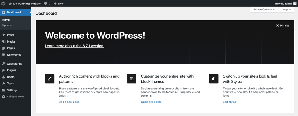 WordPress Dashboard