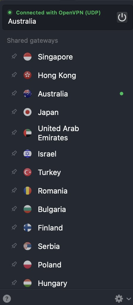 Die verfügbaren Serverstandorte von NordVPN