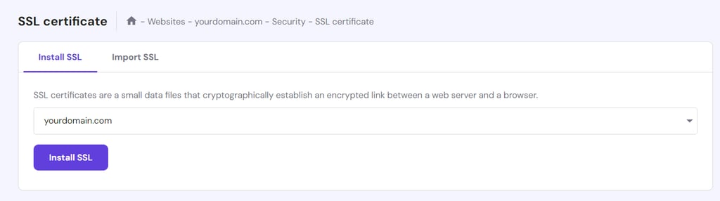 SSL-Zertifkat in hPanel manuell installieren
