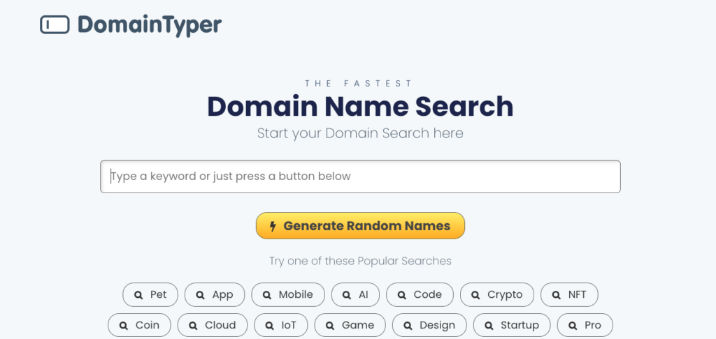 DomainTyper-Domainsuchtool
