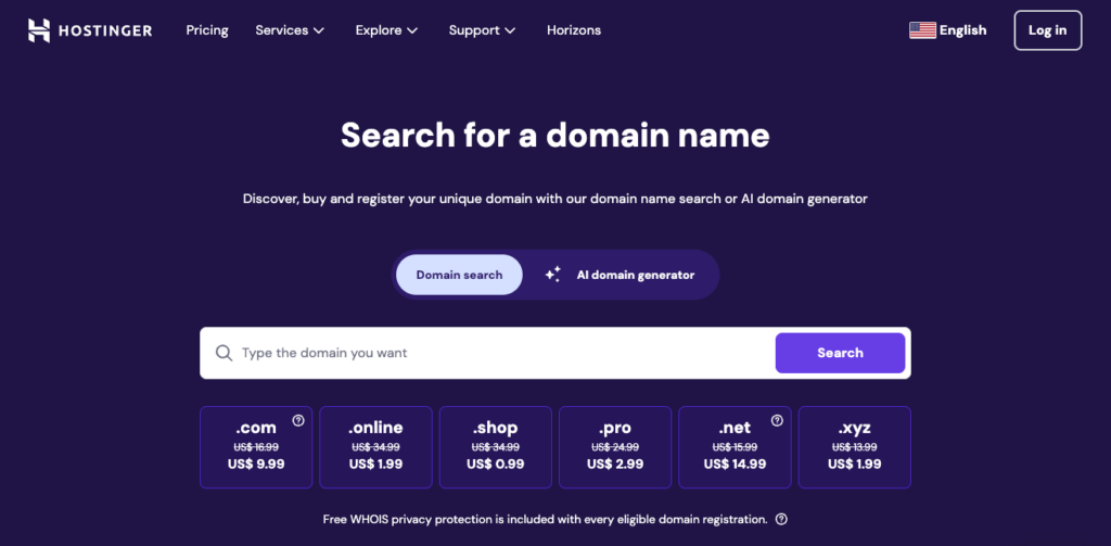 Hostinger-Domain-Checker und ein Domain-Bundle-Angebot