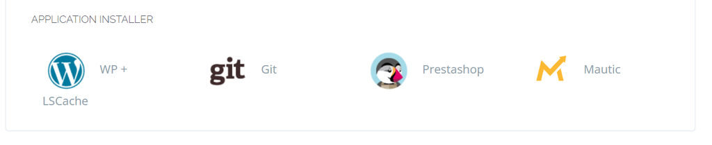 Das Menü für die Installation von Anwendungen in CyberPanel