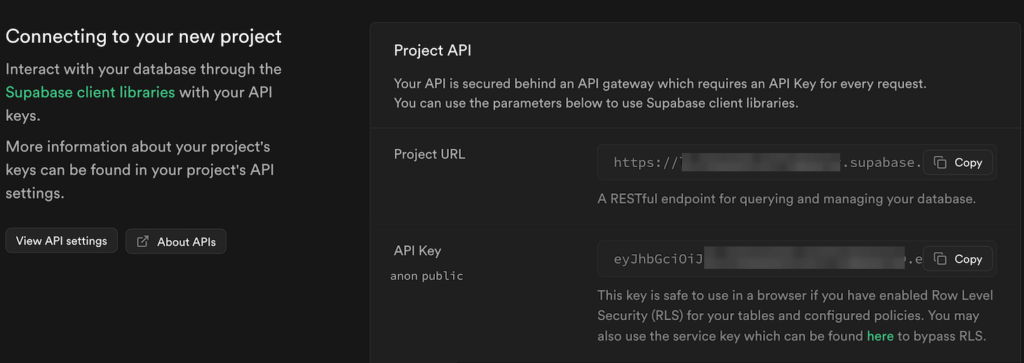 Supabase-Datenbank-Anmeldedaten