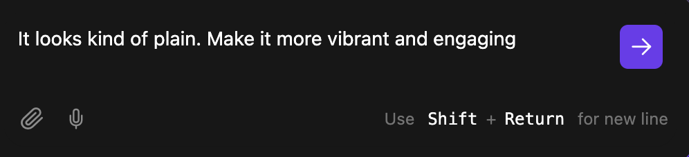 Eingabefeld im Arbeitsbereich