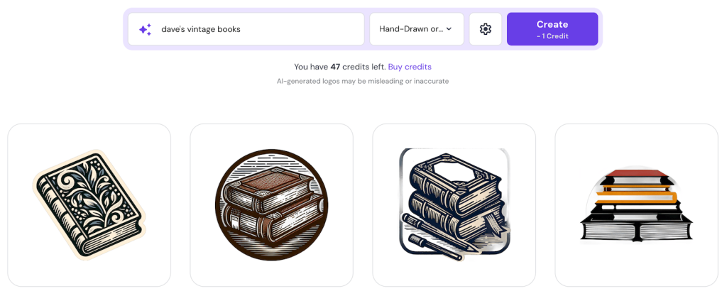 KI-Logo Maker-Panel innerhalb des Hostinger Website-Baukastens