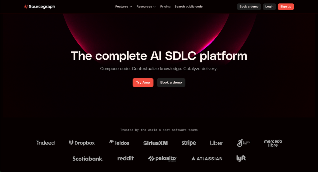Startseite von Sourcegraph