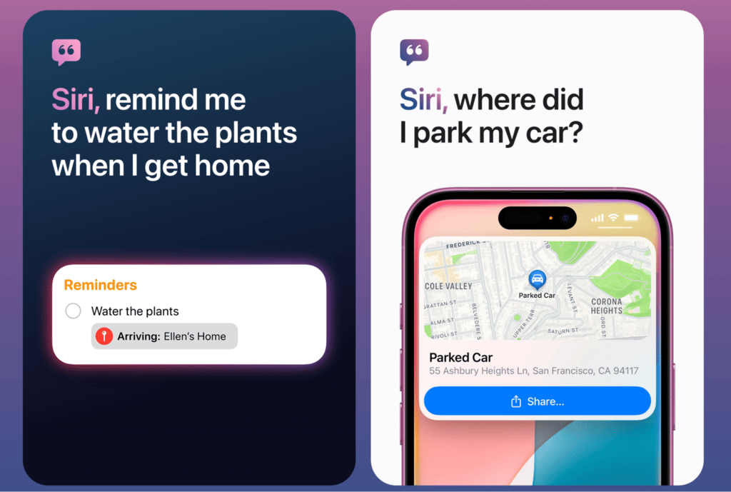 Modell von Siri in Aktion