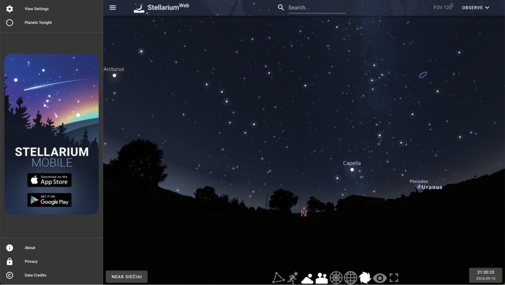 Stellarium Web-Homepage