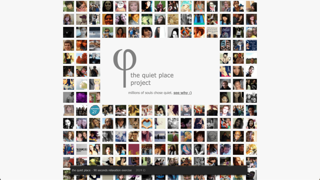 Projekt-Homepage The quiet place