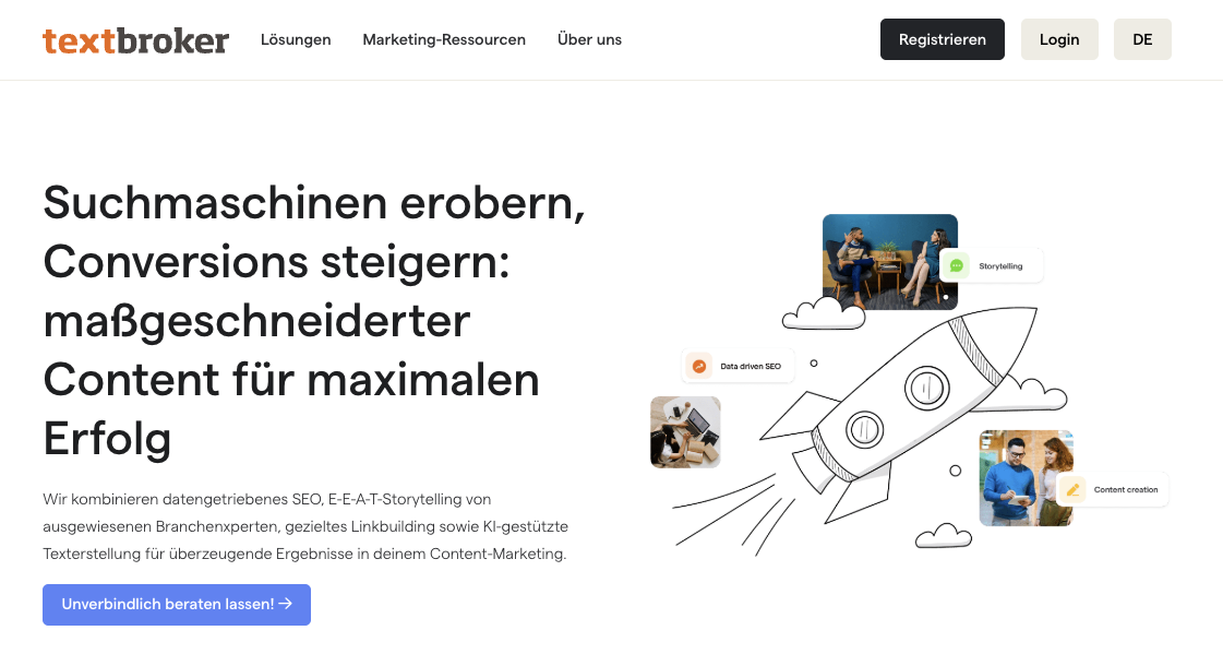 Textbroker-Homepage