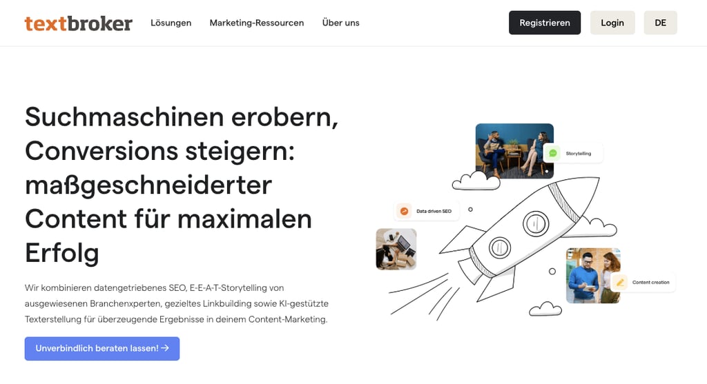 Textbroker-Homepage
