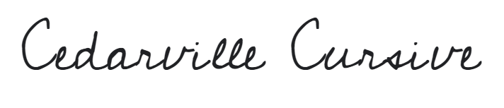 Ein Beispiel f&uuml;r die Schriftart Cedarville Cursive.