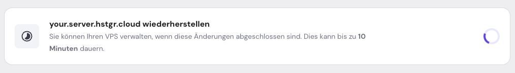 Ein Fortschrittsbalken, der den Verlauf der Installation von n8n anzeigt