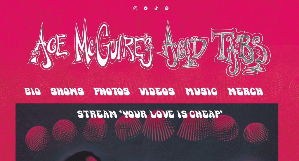 Startseite von Ace McGuires Acid Tabs