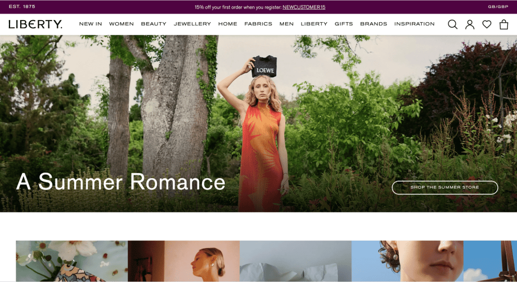 Startseite von Liberty London
