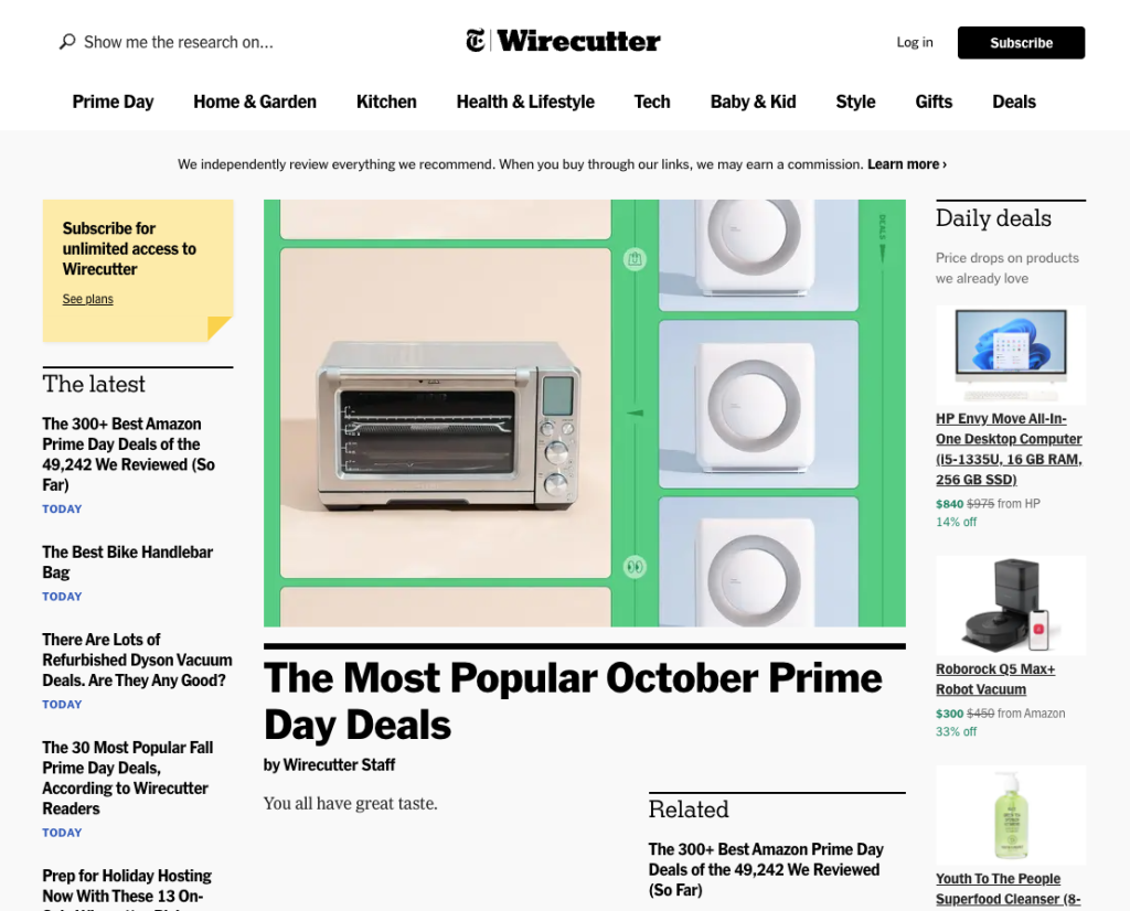 Wirecutter-Startseite