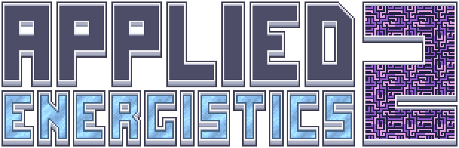 „Applied Energistics 2“-Logo, das denselben Text enthält.