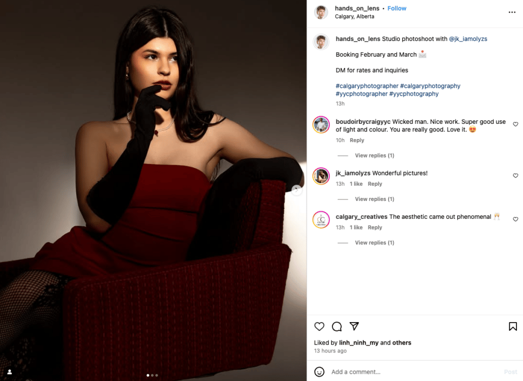 Manuel Medinas Beitrag, der seinen Fotografenjob präsentiert
