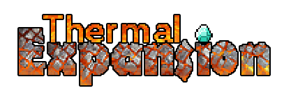 „Thermal Expansion“-Logo mit demselben Text, wobei Magma-Texturen auf die Schriftart angewendet sind.