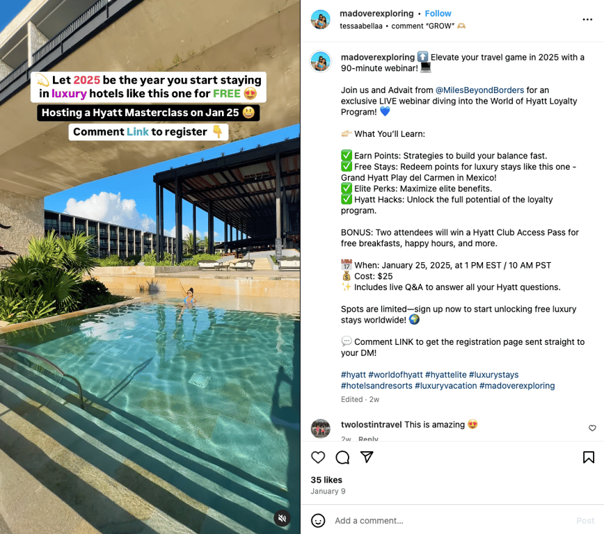 Mad Over Exploring Instagram-Post mit einem Affiliate-Link
