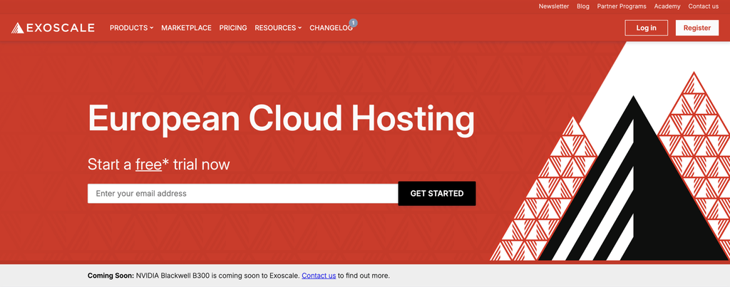 Landingpage f&uuml;r Exoscale-Hosting