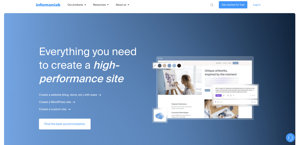 Landingpage f&uuml;r Infomaniak-Hosting