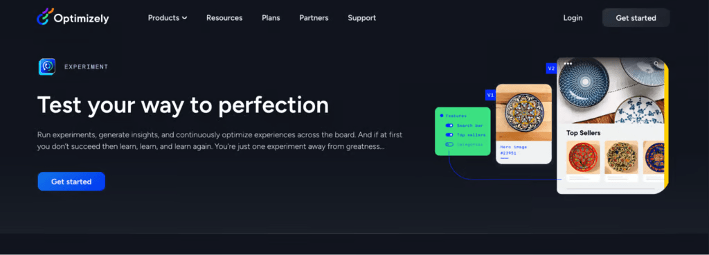 Landingpage für Optimizely Experiment