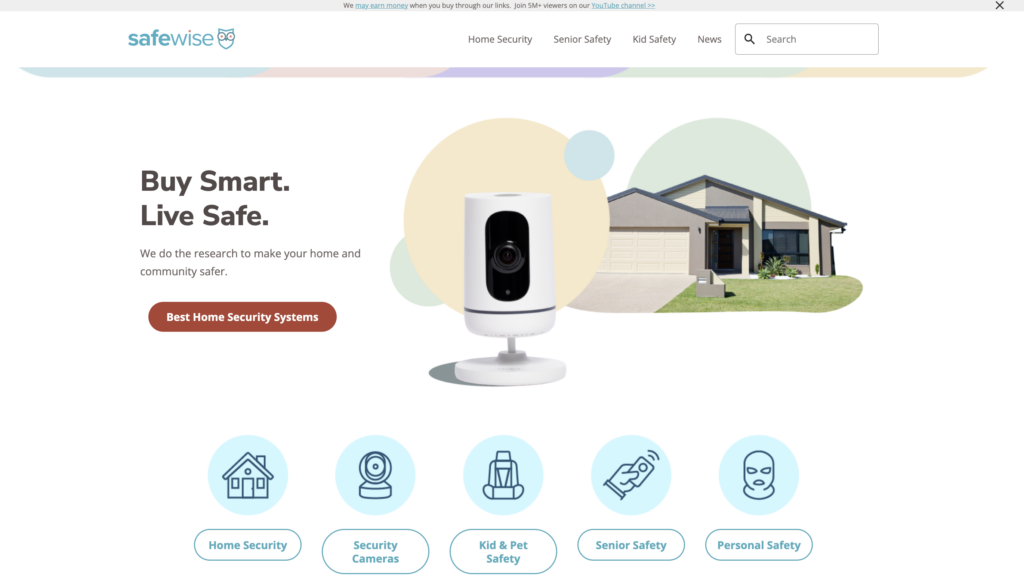 Die Startseite von SafeWise
