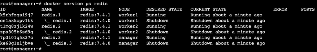 Eine Terminalausgabe, die die aktuell ausgef&uuml;hrten Versionen des Redis-Dienstes zeigt