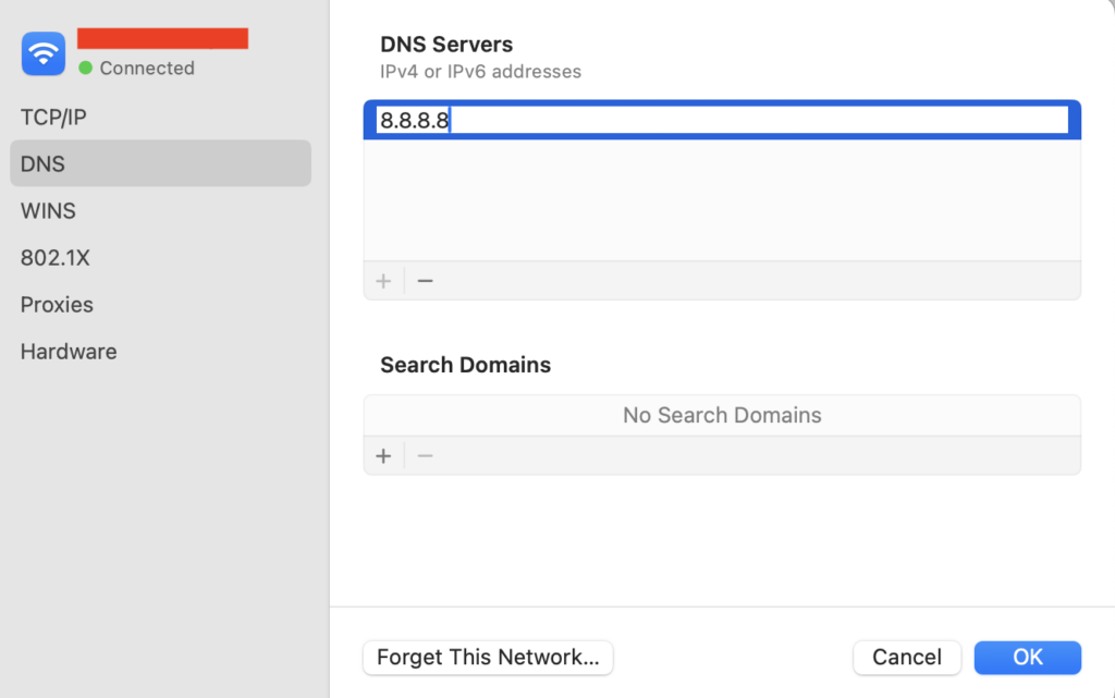 Die DNS-Einstellungen unter macOS