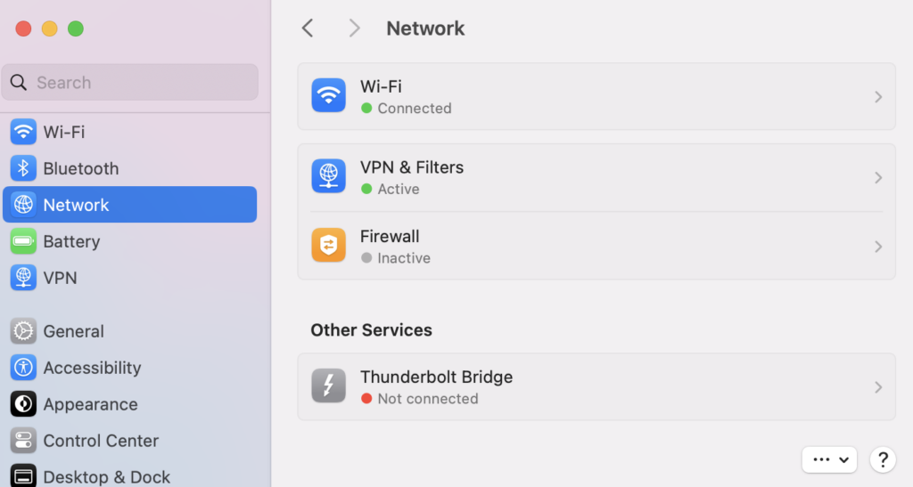 Die Netzwerkeinstellungen auf macOS